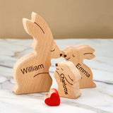 Rabbit Family - Personalized Family Wooden Puzzle