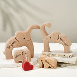 Elephant Family - Personalized Family Wooden Puzzle