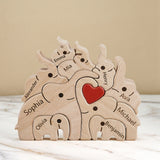 Elephant Family - Personalized Family Wooden Puzzle