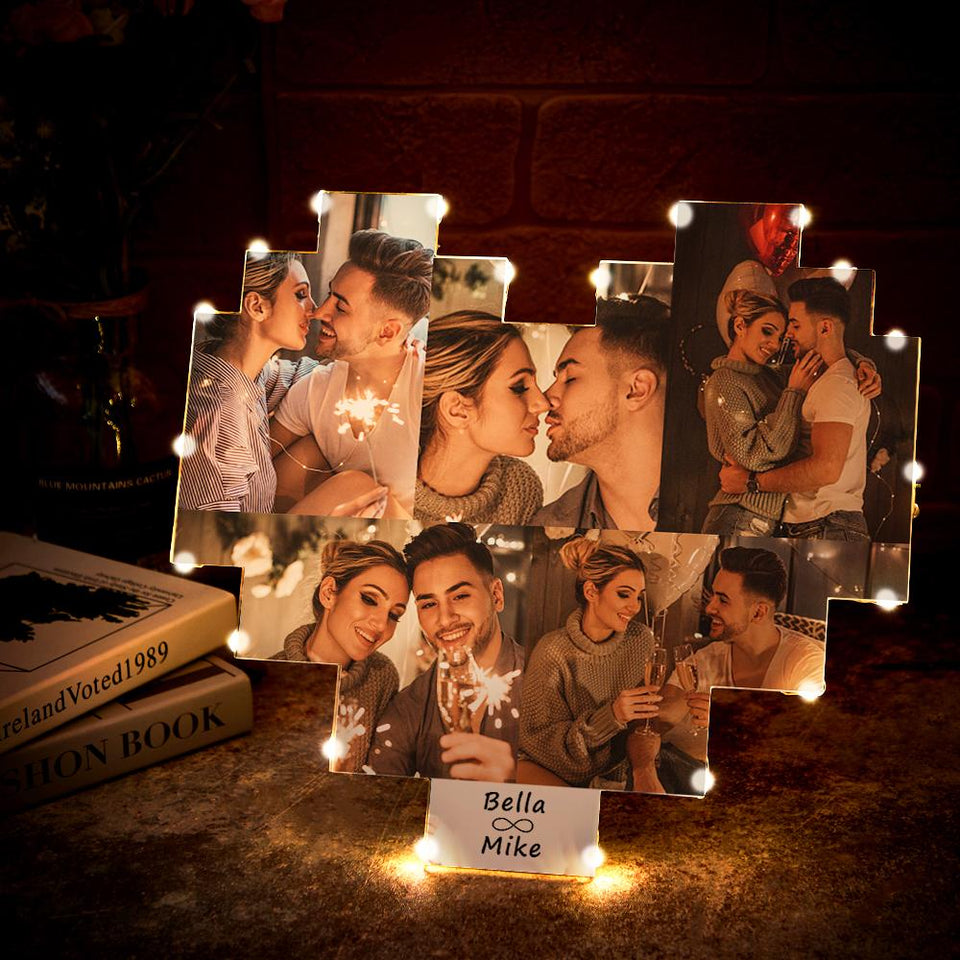 Custom Heart Photo Lamp - Personalized Couple Lamp