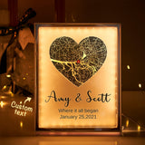 Where It All Begin - Personalized Couple Heart Map Lamp