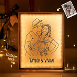 Any Name Line Art - Personalized Couple Line Art Lamp