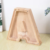 Custom Initial And Name - Personalized Letter And Name Light Wooden Piggy Bank