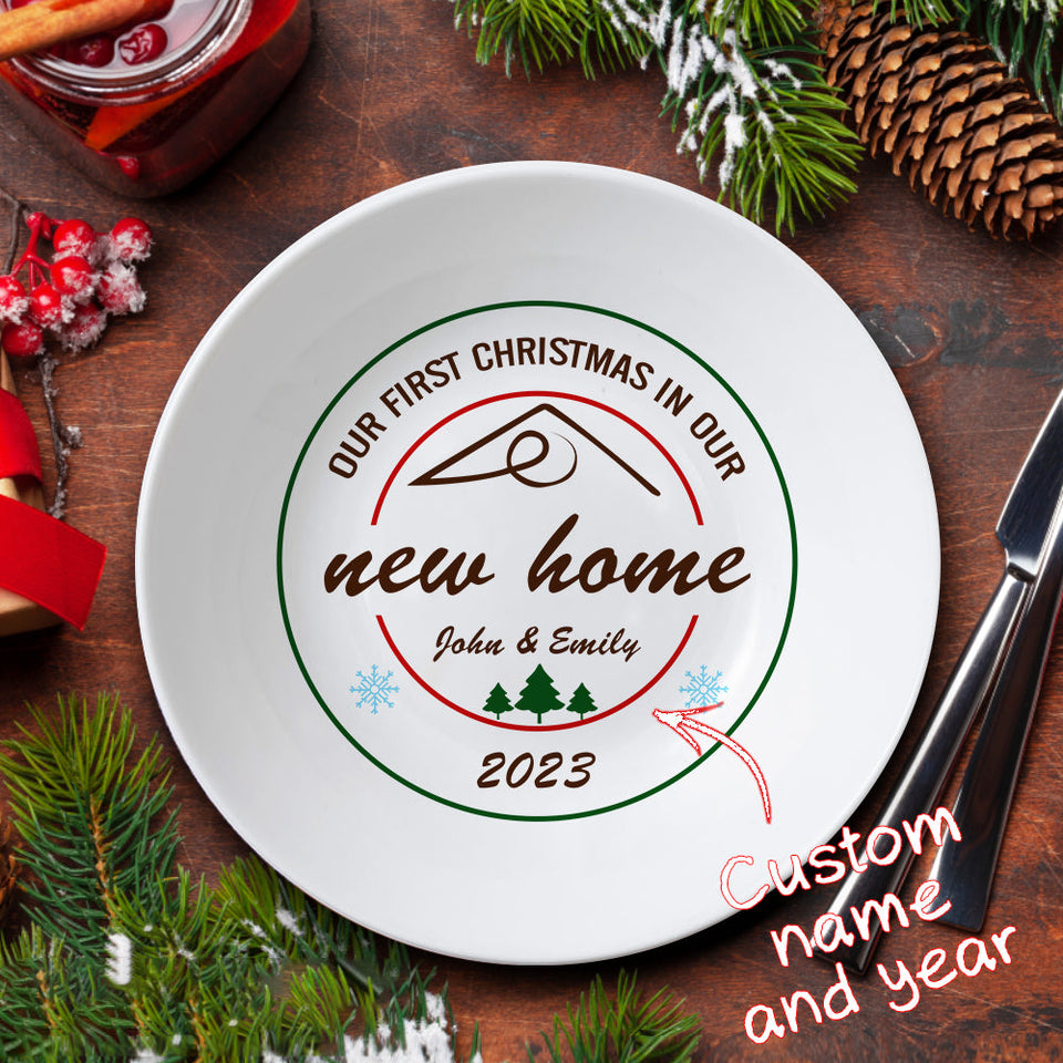Christmas Dinner Plate - Personalized Family Plate