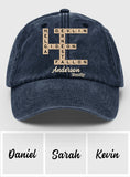 Love Family Scrabble Crossword - Personalized Scrabble Washed Denim Cap