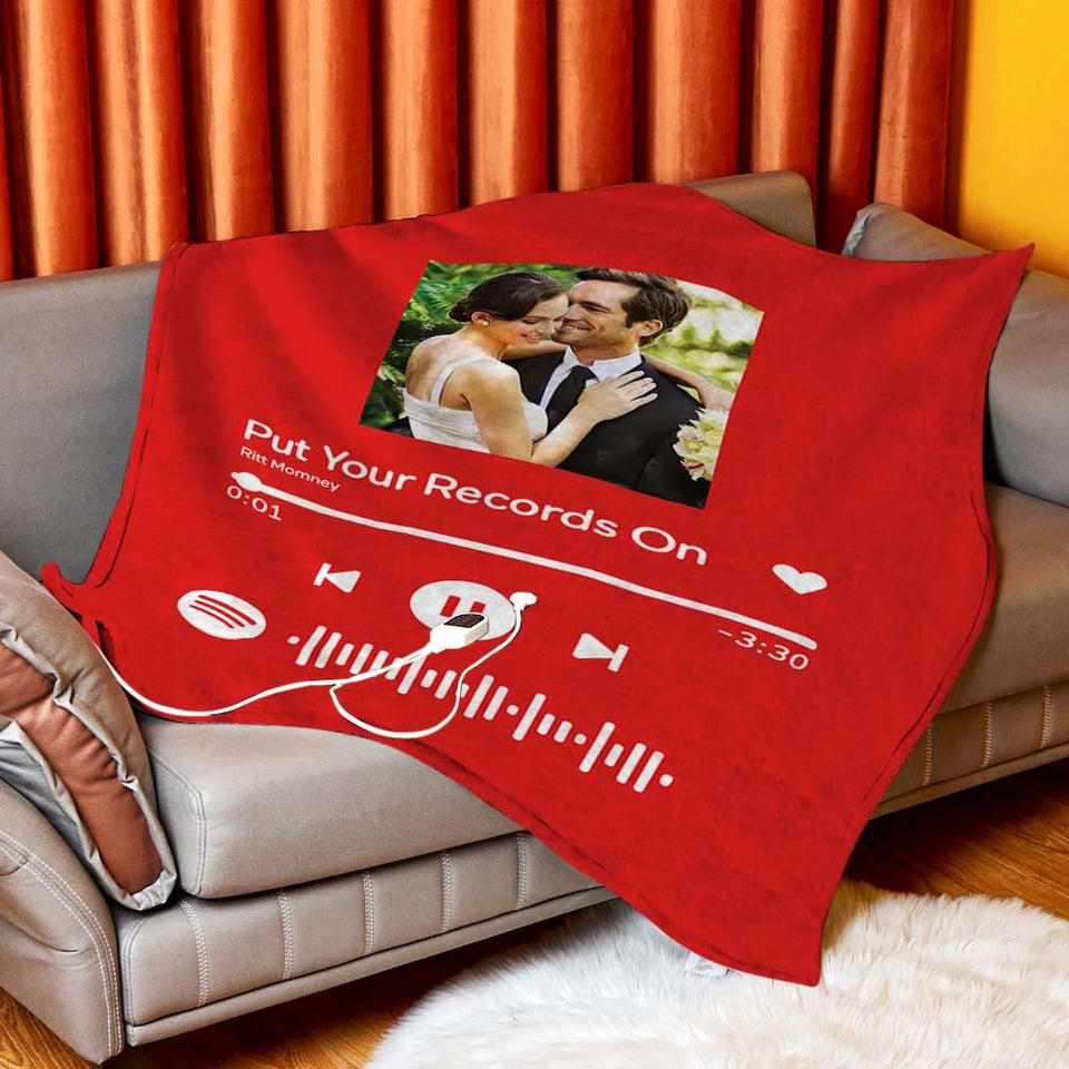 Song Code - Personalized Couple Heating Blanket with 3 Time Settings