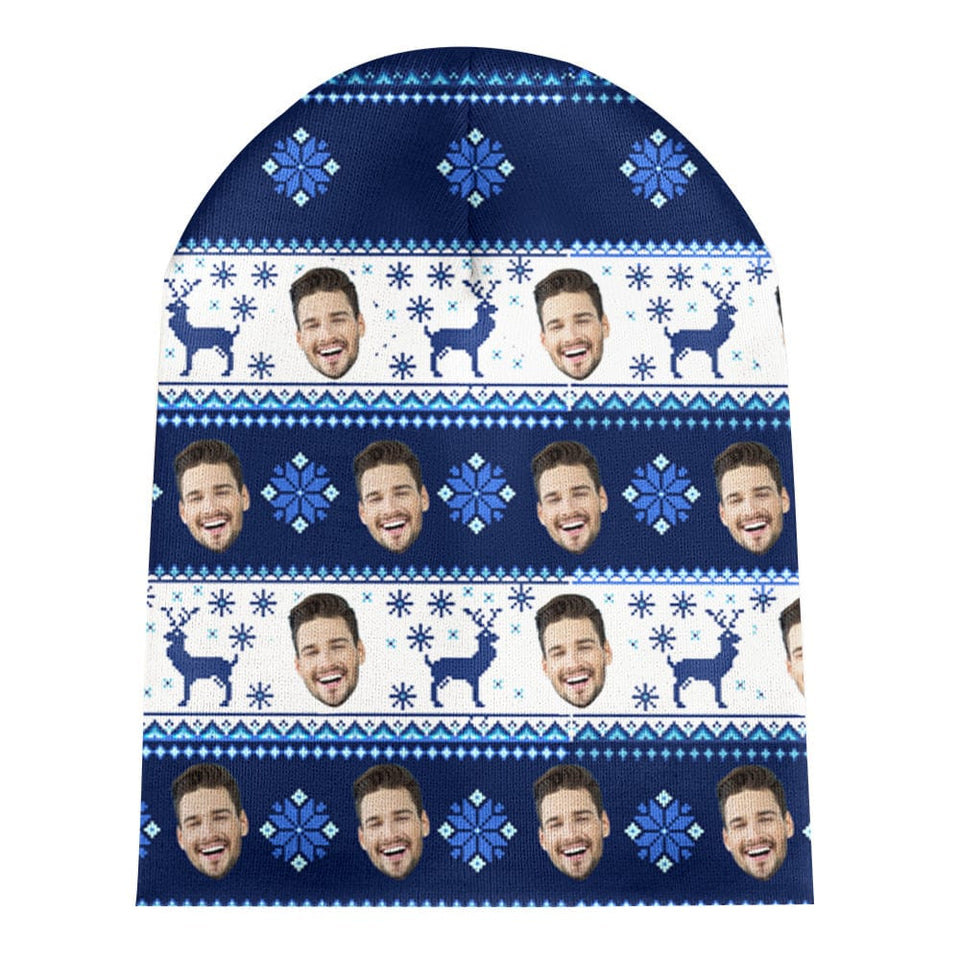 Custom Face Beanie Hat Warm Soft Knit Hat Winter Cap - Personalized Hat