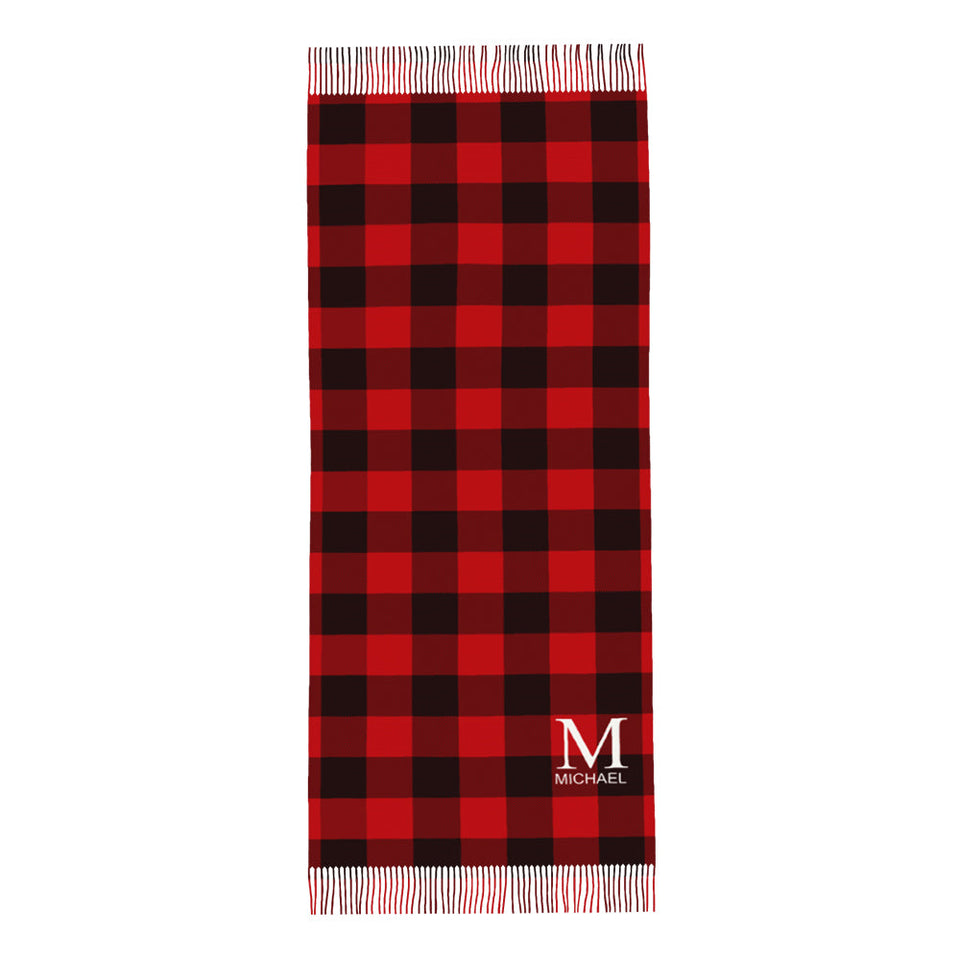 Personalized Initial Name Fringe Scarf