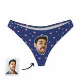 Custom Face Thong Little Heart Women Panties - Personalized Couple Women Panties