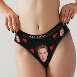 Custom Photo Face Engraved Women Panties - Personalized Couple Underwear
