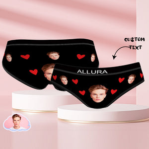 Custom Photo Face Engraved Women Panties - Personalized Couple Underwear