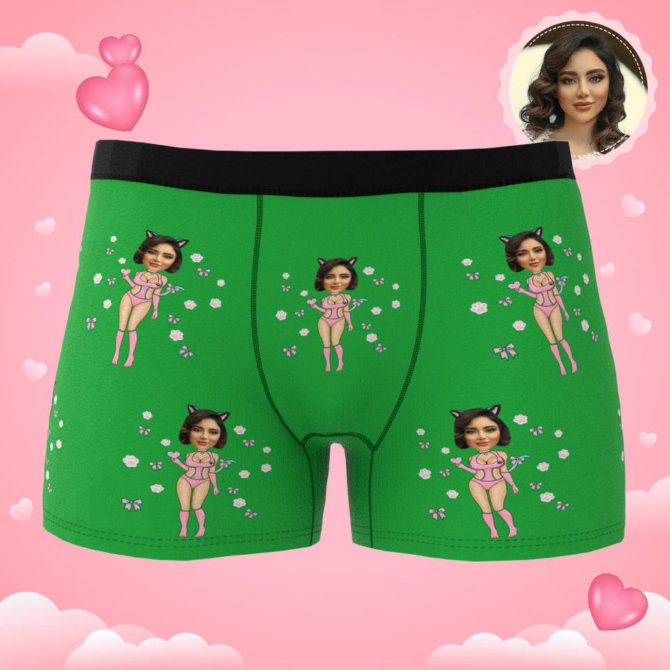 Custom Wife Or Girlfriend Face Boxers AR View - Personalized Couple Men's boxer briefs