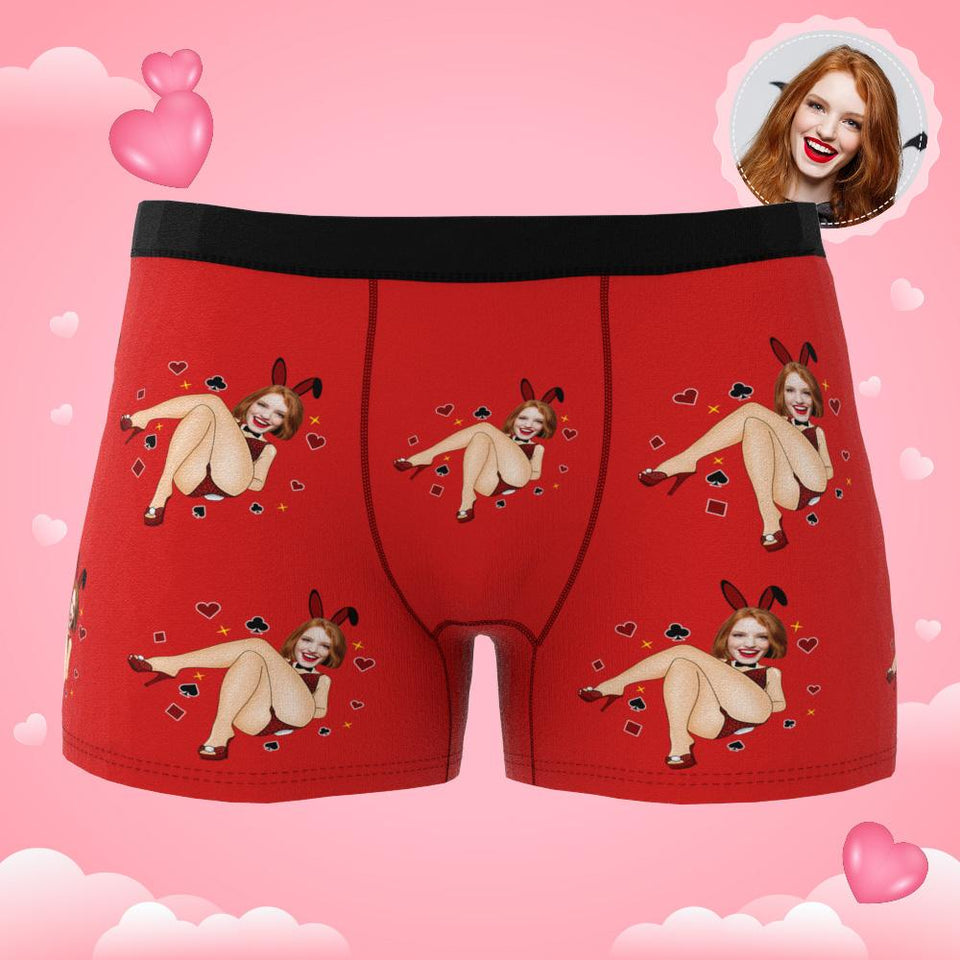 Custom Wife Or Girlfriend Face Boxers AR View - Personalized Couple Men's boxer briefs