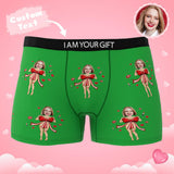 Custom Photo Boxer Red Bow AR View - Personalized Couple Men's boxer briefs