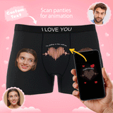 Custom Photo Boxer Electrocardiogram AR View - Personalized Couple Men's boxer briefs