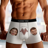 Custom Photo Boxer Electrocardiogram AR View - Personalized Couple Men's boxer briefs