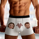 Custom Photo Boxer Electrocardiogram AR View - Personalized Couple Men's boxer briefs