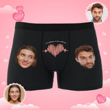 Custom Photo Boxer Electrocardiogram AR View - Personalized Couple Men's boxer briefs