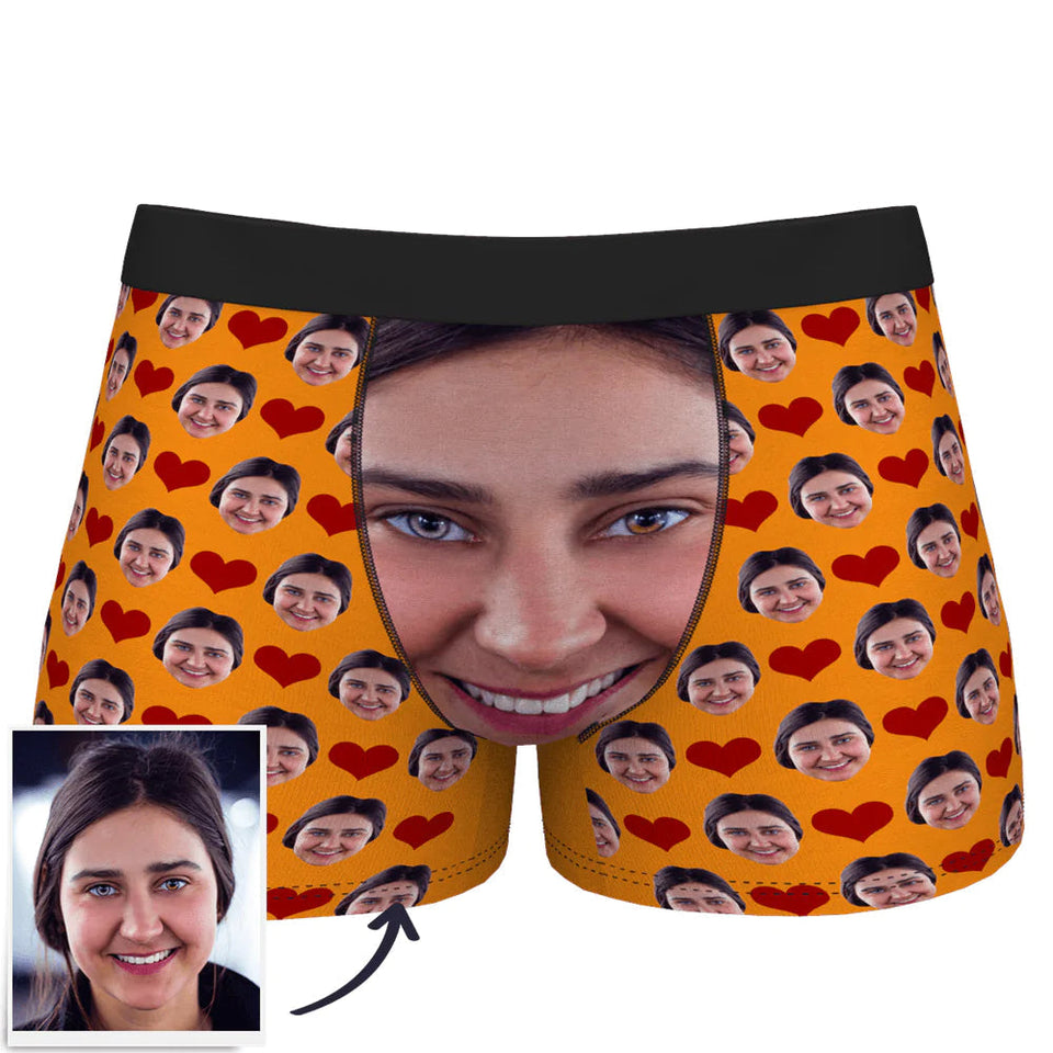 Custom Wife Or Girlfriend Face Boxers - Personalized Couple Men's boxer briefs