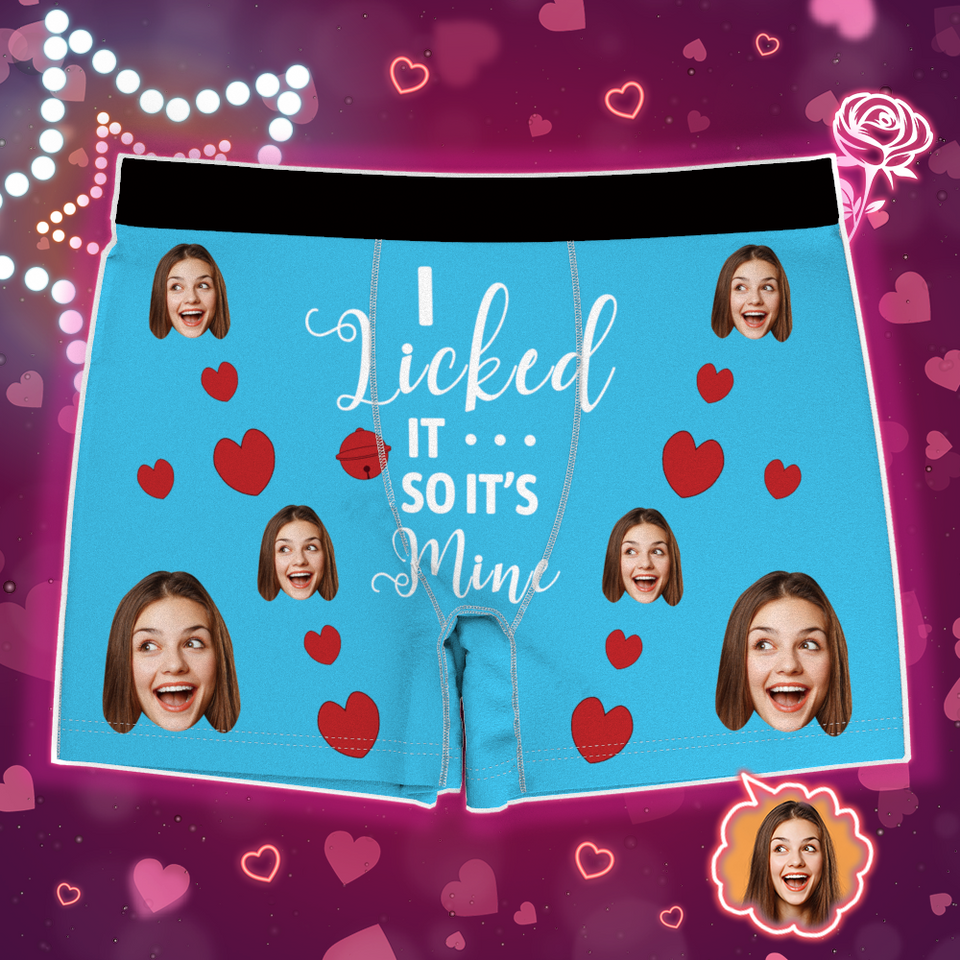 It's Mine Custom Wife Or Girlfriend Face Boxers AR View - Personalized Couple Men's boxer briefs