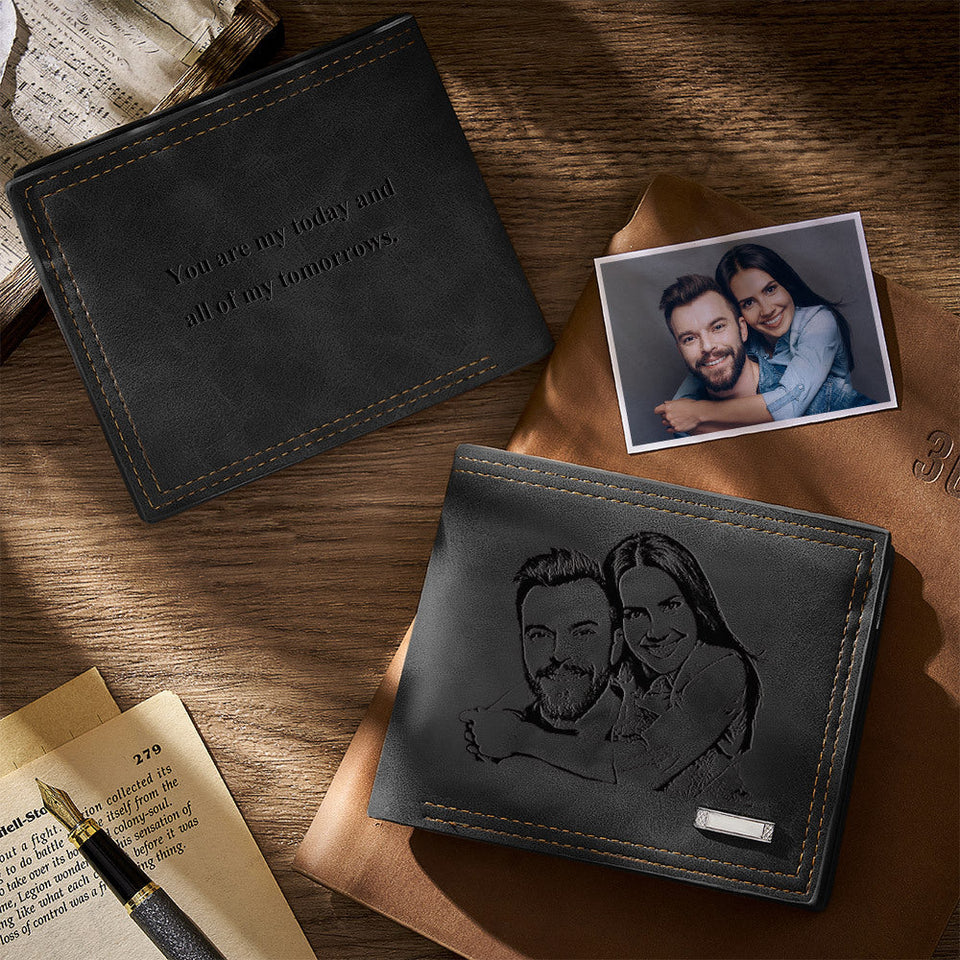 Any Photo - Personalized Engraved Photo Wallet Short Style