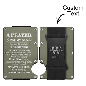 A Prayer For My Dad - Personalized Memorial Engraved Metal RFID Blocking Card Holder