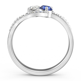 Personalized Two Birthstones Engraved 925 Silver