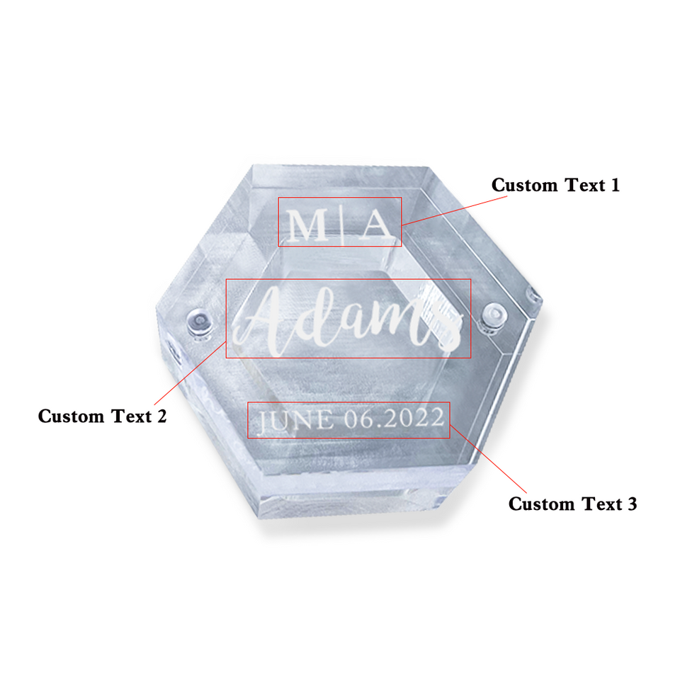 Custom Text - Personalized Layer Acrylic And Wooden Ring Box