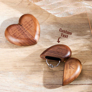 Custom Text - Personalized Custom Text Secret Engraved Heart Shape Ring Box