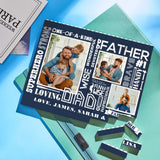 Brave Father - Personalized Father Photo Building Block Puzzle