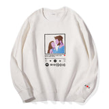 Custom Embroidered Pattern Audio Track - Personalized Couple Sweatshirt
