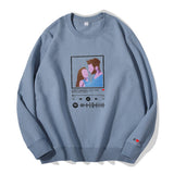Custom Embroidered Pattern Audio Track - Personalized Couple Sweatshirt