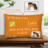 The Bank Of Love - Personalized Couple Rectangular Pillow