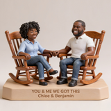 Custom Black Couple Desk Sign - Shaped Acrylic Plaque Portrait Statue, Romantic Milestone Anniversary
