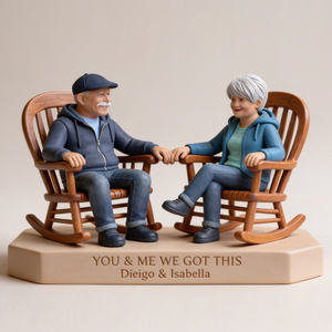 Custom Older Latin Couple Desk Sign - Shaped Acrylic Plaque Portrait Statue, Romantic Milestone Anniversary