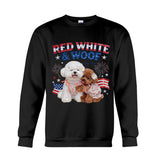 Red White Woof - Personalized Dog T-shirt And Hoodie