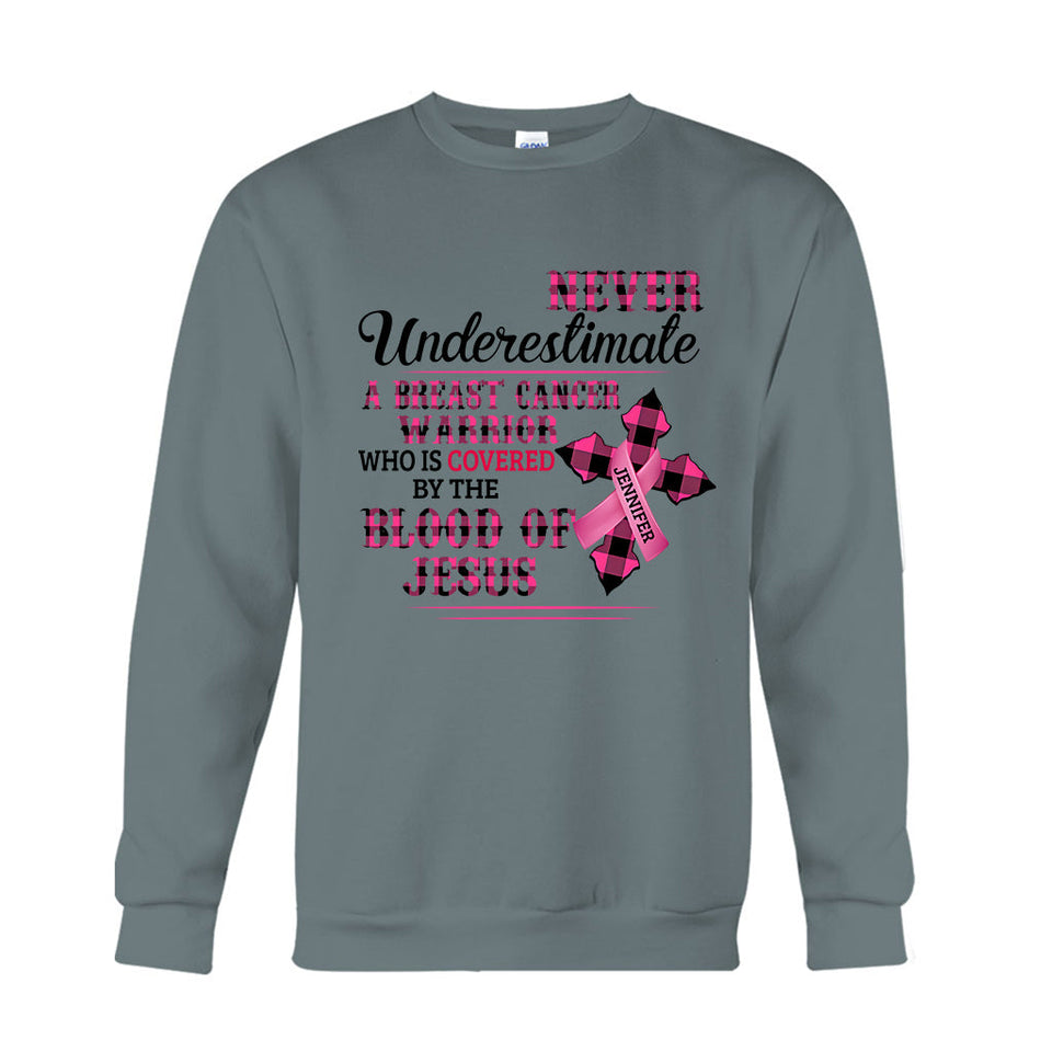 Ruban rose de la foi chrétienne - T-shirt et sweat à capuche personnalisés pour la sensibilisation au cancer du sein