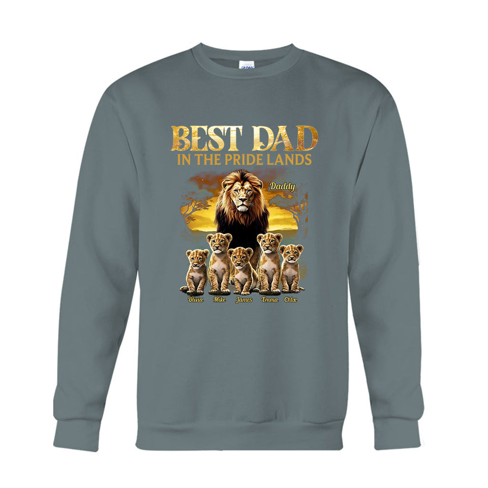 Best Dad In The Pride Lands - Personalized Father T-shirt And Hoodie
