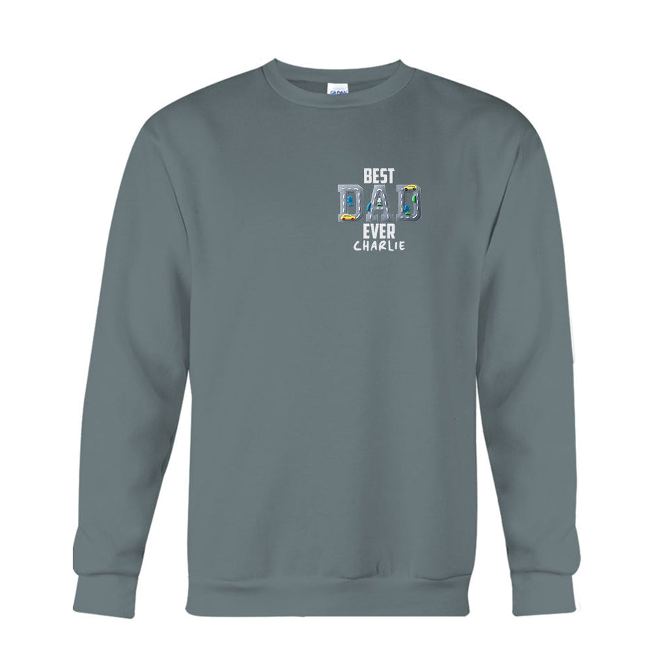 Car Road On Dad's Back - Personalized Father T-shirt And Hoodie