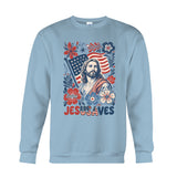 Jesusaves Floral 4th Of July - Personalized Christian T-shirt And Hoodie