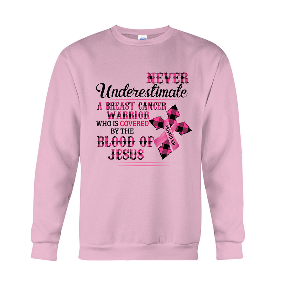 Ruban rose de la foi chrétienne - T-shirt et sweat à capuche personnalisés pour la sensibilisation au cancer du sein