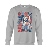 Jesusaves Floral 4th Of July - Personalized Christian T-shirt And Hoodie