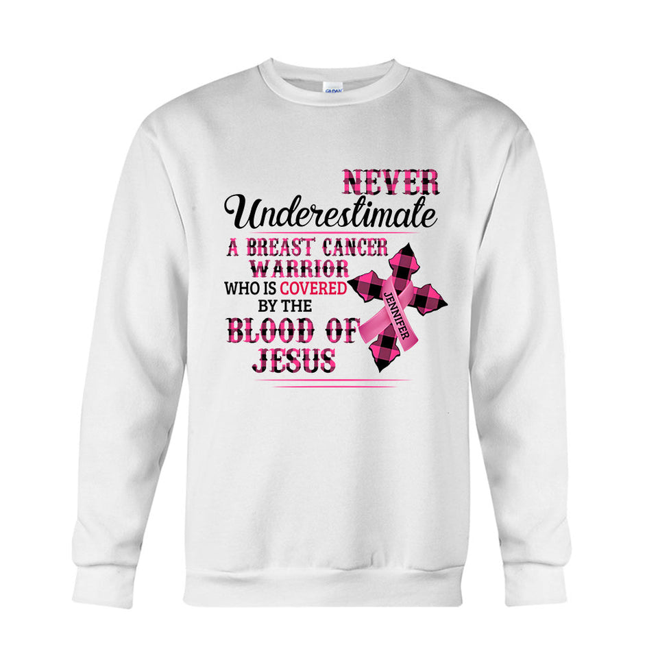 Ruban rose de la foi chrétienne - T-shirt et sweat à capuche personnalisés pour la sensibilisation au cancer du sein