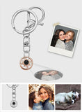 Custom Photo Compass Shaped Projection Keychain - gift for anyone, who lost a loved one, dog lover, cat lover - Personalized Keychain