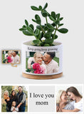 Custom Text & Photo Plant Pot - gift for her, plant mom, wife, mom - Personalized Ceramic Pot