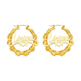 Unique Design - Personalized Circle Bamboo Earrings