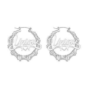 Unique Design - Personalized Circle Bamboo Earrings