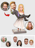 Personalized Couple Bride Holding Groom Bobblehead