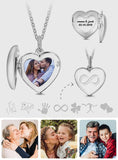 Infinity Love - Personalized Inifinity Heart Engraved Photo Necklace