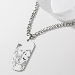 Any Photo - Personalized Engraved QR Code Necklace